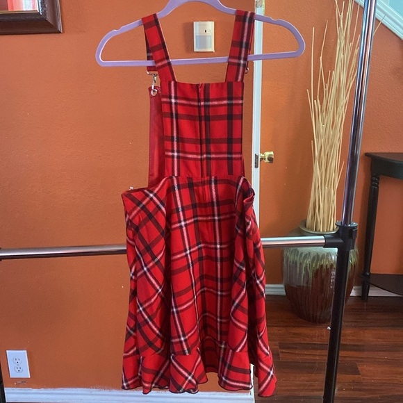 Bonnie Jean red plaid jumper Christmas holiday dress Girls Size 16 ( D - 8) - Picture 4 of 4